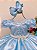 Vestido Infantil Azul Rendado Casamento Damas Luxo Pérolas - Imagem 2