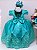 Vestido Infantil Verde Rendado Casamento Damas Luxo Pérolas - Imagem 3