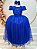 Vestido Infantil Azul Royal Longo Damas C/ Renda Casamento - Imagem 1