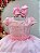 Vestido Infantil Longo Rosa Claro Busto C/ Renda Casamentos - Imagem 3