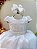 Vestido Infantil Longo Branco Busto Renda Casamentos Luxo - Imagem 5