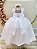 Vestido Infantil Longo Branco Busto Renda Casamentos Luxo - Imagem 6