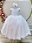 Vestido Infantil Longo Branco Busto Renda Casamentos Luxo - Imagem 1