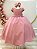 Vestido Infantil Longo Rose Busto Renda Casamentos Luxo - Imagem 1