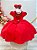 Vestido Infantil Vermelho Busto Com Renda Daminhas Festas - Imagem 3