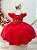 Vestido Infantil Vermelho Busto Com Bordado Festas Luxo - Imagem 4