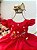 Vestido Infantil Vermelho Busto Com Bordado Festas Luxo - Imagem 2