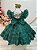 Vestido Infantil Verde Bandeira Listras Brancas Festas Luxo - Imagem 3