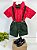 Conjunto Miss Cherry Henry Vermelho Suspensório Verde Militar - Imagem 1