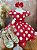 Vestido Infantil Vermelho com Broche de Flor Festas - Imagem 2