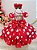 Vestido Infantil Vermelho com Broche de Flor Festas - Imagem 7