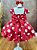 Vestido Infantil Vermelho com Broche de Flor Festas - Imagem 3