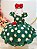 Vestido Infantil Verde Militar com Broche de Flor Festas - Imagem 1