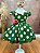 Vestido Infantil Verde Militar com Broche de Flor Festas - Imagem 5