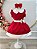 Vestido Infantil Vermelho Gola Gôde C/ Broche Luxo Daminha - Imagem 3