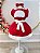 Vestido Infantil Vermelho Gola Gôde C/ Broche Luxo Daminha - Imagem 4