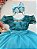 Vestido Infantil Verde Bandeira Busto Com Renda Damas Longo - Imagem 2