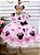 Vestido Minnie Rosa Com Broche de Laço Luxo - Imagem 5