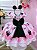 Vestido Minnie Rosa Com Broche de Laço Luxo - Imagem 3