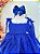 Vestido Infantil Azul Royal de Alça e Com Plumas Luxo - Imagem 5
