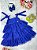 Vestido Infantil Azul Royal de Alça e Com Plumas Luxo - Imagem 7