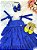 Vestido Infantil Azul Royal de Alça e Com Plumas Luxo - Imagem 6