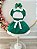 Vestido Infantil Verde Gola Gôde C/ Broche Luxo - Imagem 3