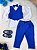 Conjunto Social Camisa Branca Colete Calça Grav. Azul Royal - Imagem 1