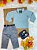 Conjunto Infantil Camisa Listrada Verde e Calça Cinza Cinto - Imagem 1