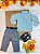 Conjunto Infantil Camisa Listrada Verde e Calça Cinza Cinto - Imagem 3