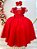 Vestido Infantil Vermelho Busto Renda Damas Longo Luxo - Imagem 1