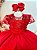 Vestido Infantil Vermelho Busto Renda Damas Longo Luxo - Imagem 2