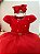 Vestido Infantil Longo Vermelho Busto Nervura Festas - Imagem 5