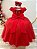 Vestido Infantil Longo Vermelho Busto Nervura Festas - Imagem 6