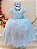 Vestido Infantil Dama de Honra Longo Azul Claro Busto Nervura - Imagem 4