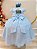 Vestido Infantil Dama de Honra Longo Azul Claro Busto Nervura - Imagem 6