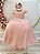 Vestido Infantil Longo Nude Busto Nervura Festas - Imagem 4