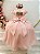Vestido Infantil Longo Nude Busto Nervura Festas - Imagem 6