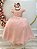 Vestido Infantil Longo Nude Busto Nervura Festas - Imagem 1