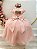 Vestido Infantil Longo Nude Busto Nervura Festas - Imagem 2