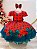 Vestido Infantil Vermelho Corações e Rosas Laço Festas - Imagem 1