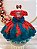 Vestido Infantil Vermelho Corações e Rosas Laço Festas - Imagem 3