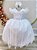 Vestido Infantil Longo Branco Com Apliques Daminhas Festas - Imagem 2