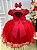Vestido Menina Bonita Vermelho Peito Rendado Florzinha - Imagem 7