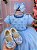 Vestido Menina Bonita Azul Bebe Florzinha Peito Tule - Imagem 8