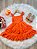 Vestido Infantil Primavera Verão Laranja Neon Saia com Babado - Imagem 9