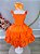 Vestido Infantil Primavera Verão Laranja Neon Saia com Babado - Imagem 2