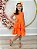 Vestido Infantil Primavera Verão Laranja Neon Saia com Babado - Imagem 7