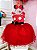 Vestido Minnie Vermelha Bolinhas com Broche Strass - Imagem 1