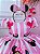 Vestido Minnie Rosa Listras Cinto de Pérolas - Imagem 2